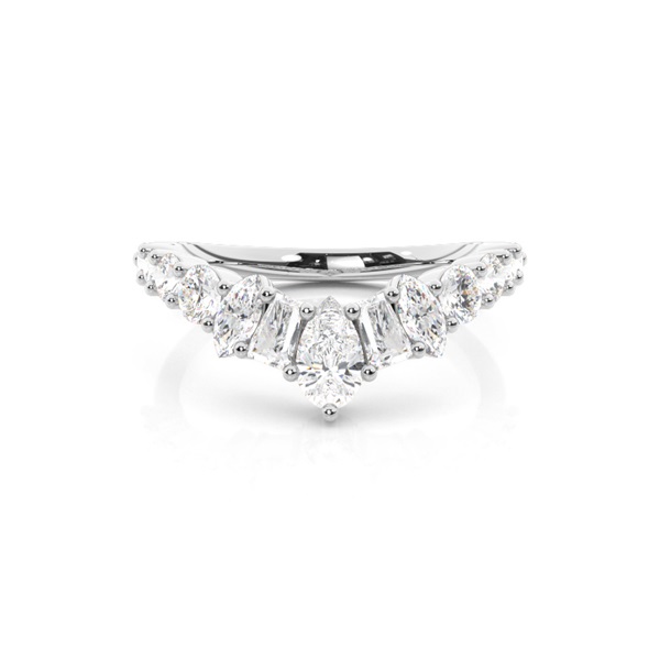 Multishape Diamond Contoured Wedding Ring