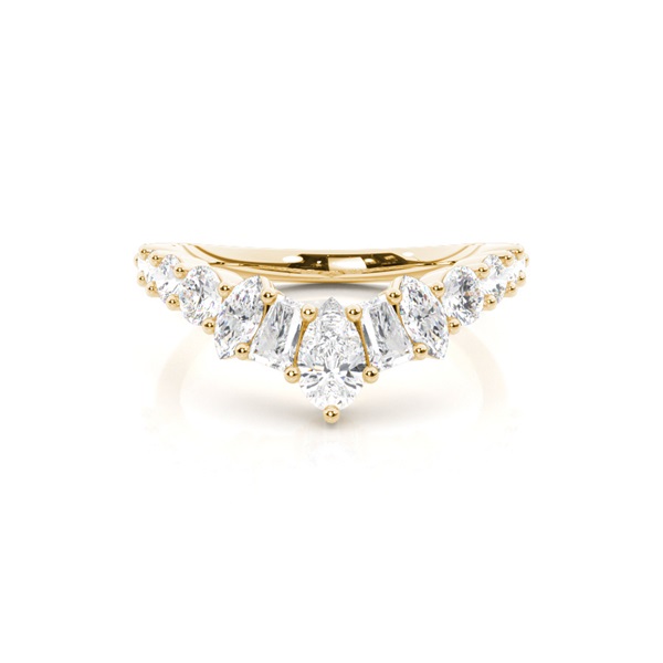 Multishape Diamond Contoured Wedding Ring