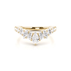 Multishape Diamond Contoured Wedding Ring