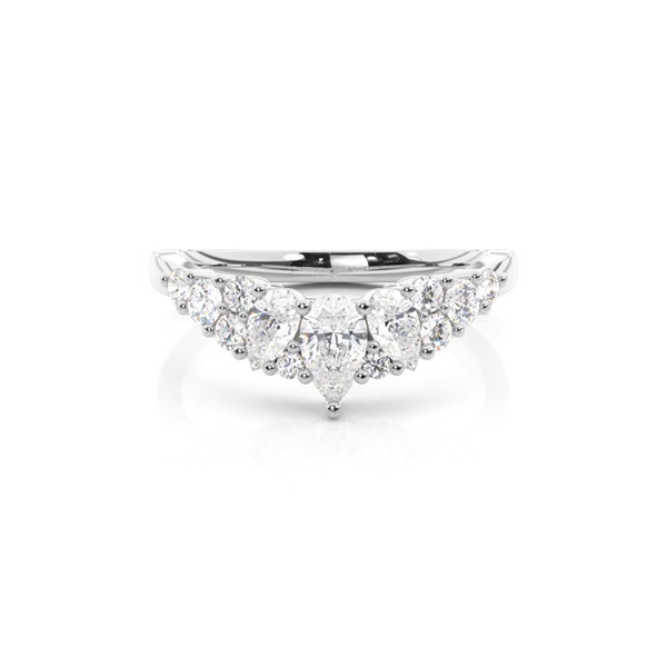 Prong Set Multishape Diamond Contour Wedding Ring