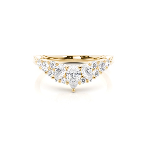 Prong Set Multishape Diamond Contour Wedding Ring