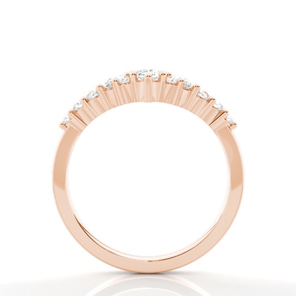 Geschwungener Multiform Diamant Ehering In Krappenfassung