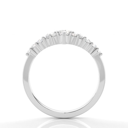 Geschwungener Multiform Diamant Ehering In Krappenfassung