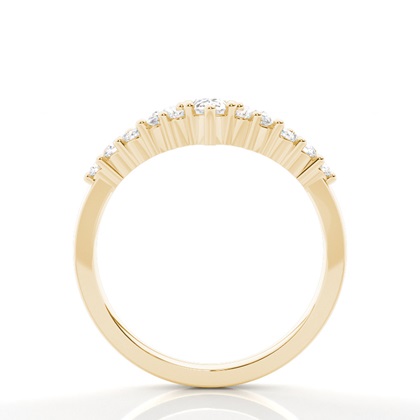 Geschwungener Multiform Diamant Ehering In Krappenfassung