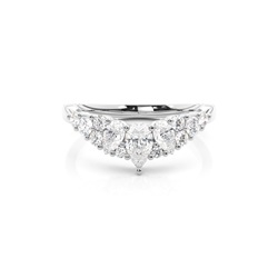 Geschwungener Multiform Diamant Ehering In Krappenfassung