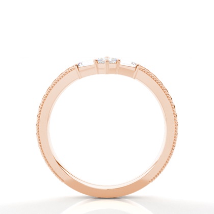 Chevron-förmiger Vintage-Trauring mit Diamantbesatz