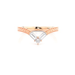 Chevron Diamond Studded Shaped Vintage Wedding Band