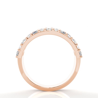 Doppelreihiger Baguette & Runder Diamant Ehering