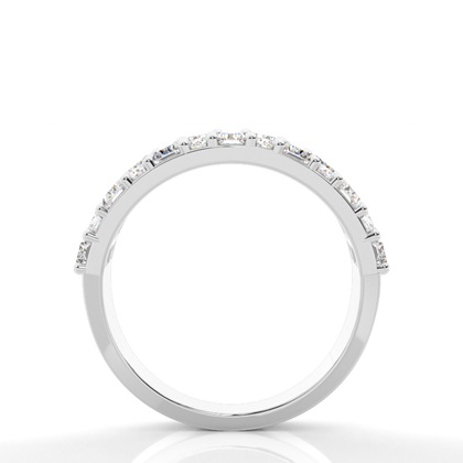 Doppelreihiger Baguette & Runder Diamant Ehering