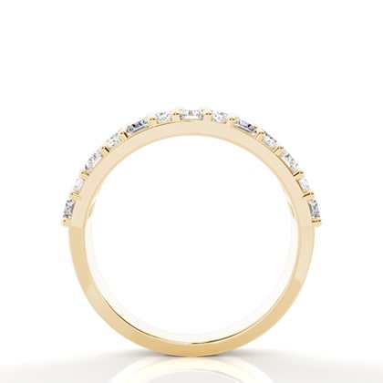 Doppelreihiger Baguette & Runder Diamant Ehering