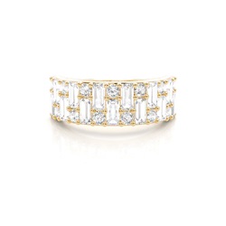 Dual Row Baguette & Round Diamond Wedding Band