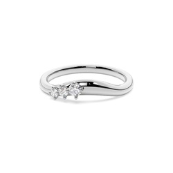 Gebogener Diamant-Trauring mit verdichtetem Cluster