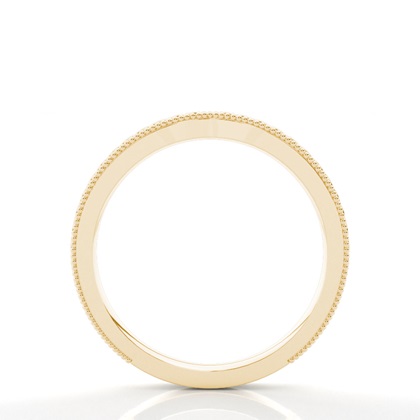 Engraved Vintage Shaped Wedding Band With A Pinch