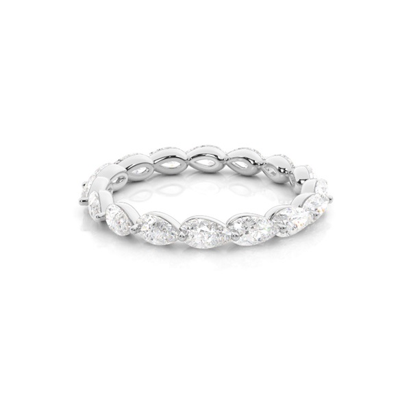 Timeless Pear Diamond Overlay Full Eternity Band