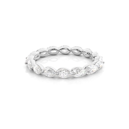 Timeless Pear Diamond Overlay Full Eternity Band