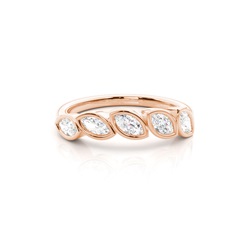 Geschwungener Marquise Diamant Memorie Ehering