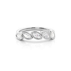 Geschwungener Marquise Diamant Memorie Ehering
