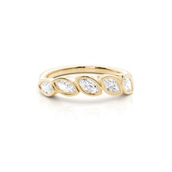 Geschwungener Marquise Diamant Memorie Ehering