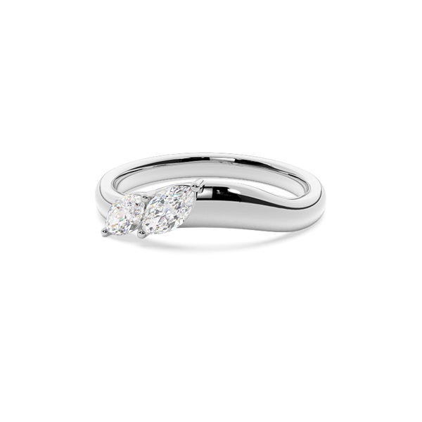 Condensed Cluster Curved Diamond Wedding Band