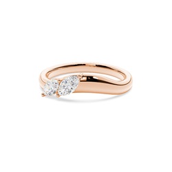 Gebogener Diamant-Trauring mit verdichtetem Cluster
