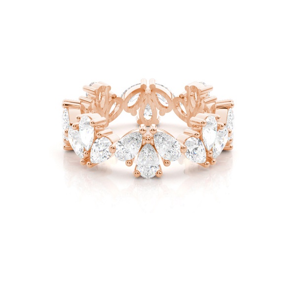Wave Pear Shape Diamond Full Eternity Wedding Band