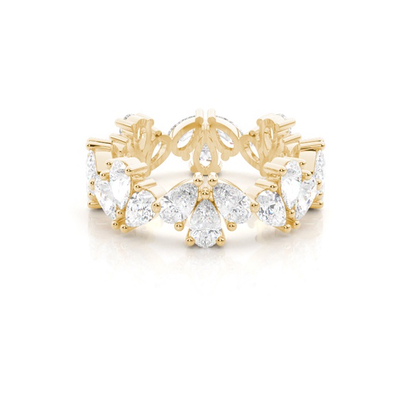 Wave Pear Shape Diamond Full Eternity Wedding Band