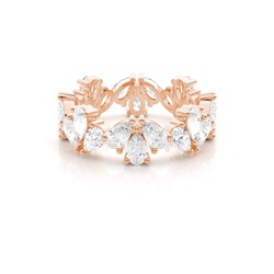 Wave Pear Shape Diamond Full Eternity Wedding Band