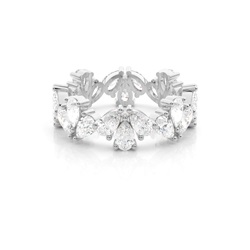 Wave Pear Shape Diamond Full Eternity Wedding Band