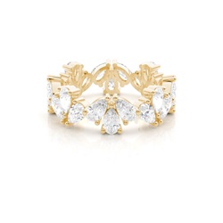 Wave Pear Shape Diamond Full Eternity Wedding Band