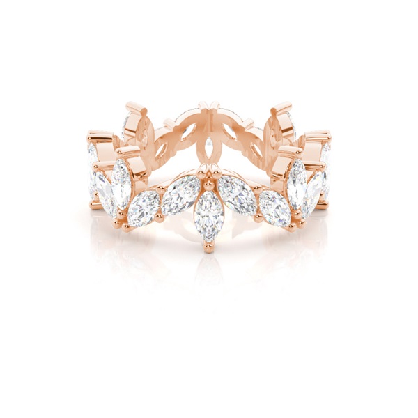 Wave Marquise Shape Diamond Full Eternity Wedding Band