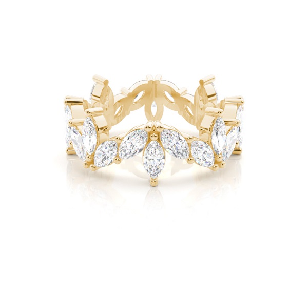 Wave Marquise Shape Diamond Full Eternity Wedding Band