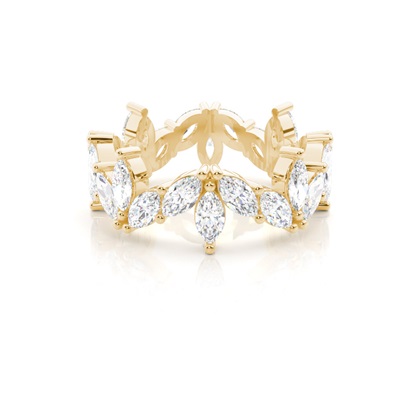 Wave Marquise Shape Diamond Full Eternity Wedding Band