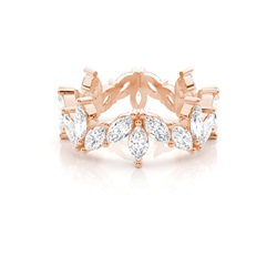 Wave Marquise Shape Diamond Full Eternity Wedding Band