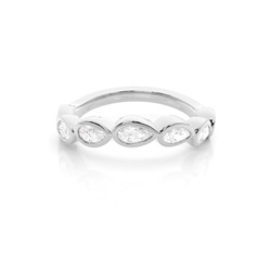 Contour Pear Diamond Eternity Wedding Band