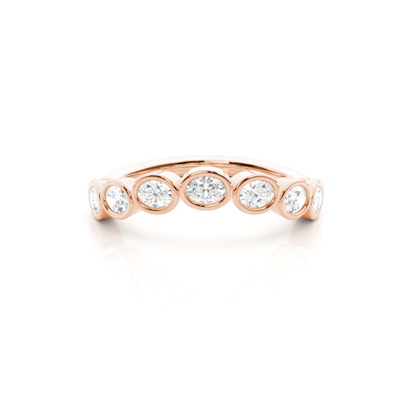 Contour Oval Diamond Eternity Wedding Band