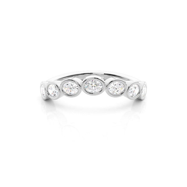 Contour Oval Diamond Eternity Wedding Band