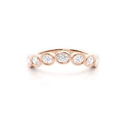 Contour Oval Diamond Eternity Wedding Band