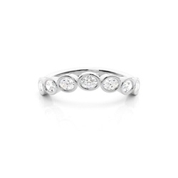 Contour Oval Diamond Eternity Wedding Band