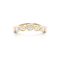 Contour Oval Diamond Eternity Wedding Band