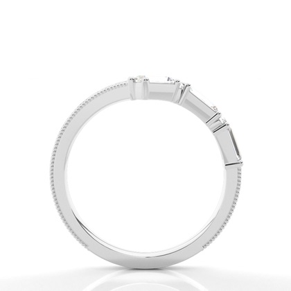 Chevron-förmiger Vintage-Trauring mit Diamantbesatz