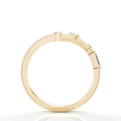 Chevron-förmiger Vintage-Trauring mit Diamantbesatz