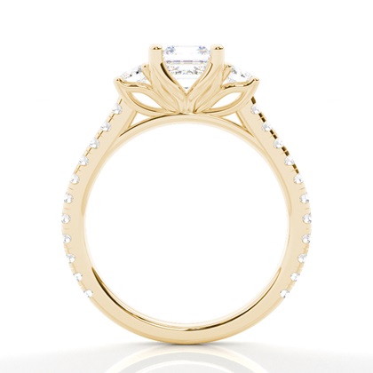 2.00 Carat Gelbgold Trilogie Verlobungsringe