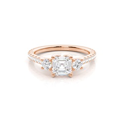 Floral Petal Trilogy Diamond Engagement Ring