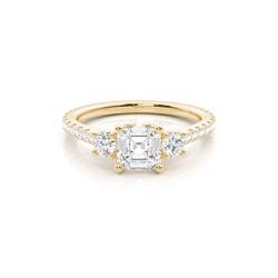 Floral Petal Trilogy Diamond Engagement Ring