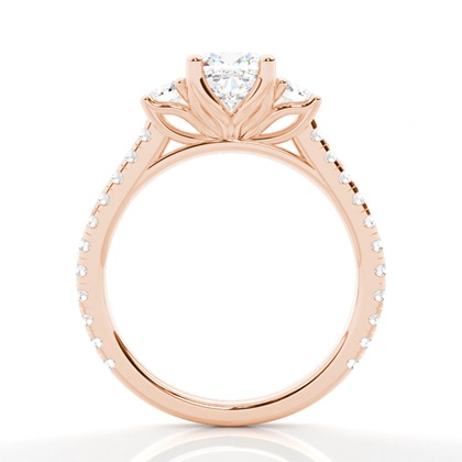 Floraler Blütenblatt Trilogie Diamant Verlobungsring