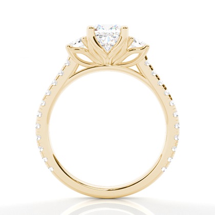 Floraler Blütenblatt Trilogie Diamant Verlobungsring