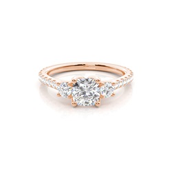 Floral Petal Trilogy Diamond Engagement Ring