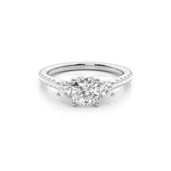 Floraler Blütenblatt Trilogie Diamant Verlobungsring