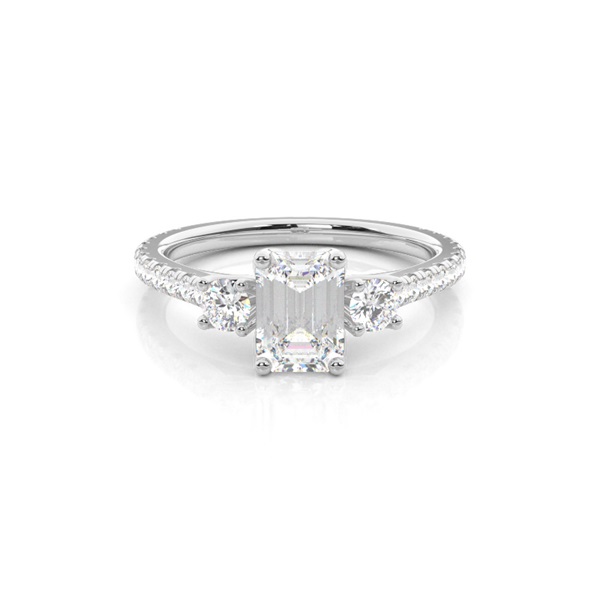 Floral Petal Trilogy Diamond Engagement Ring