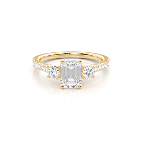 Floral Petal Trilogy Diamond Engagement Ring